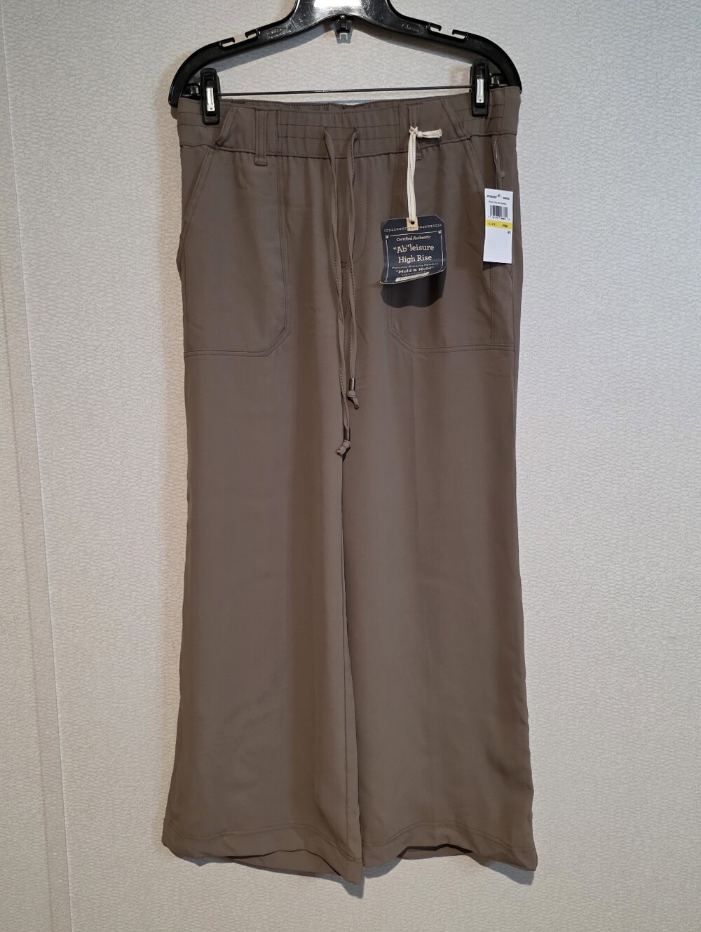 Democracy Ab Leisure High Rise Wide Leg Pants Medium Petite Tan Flowy Comfy